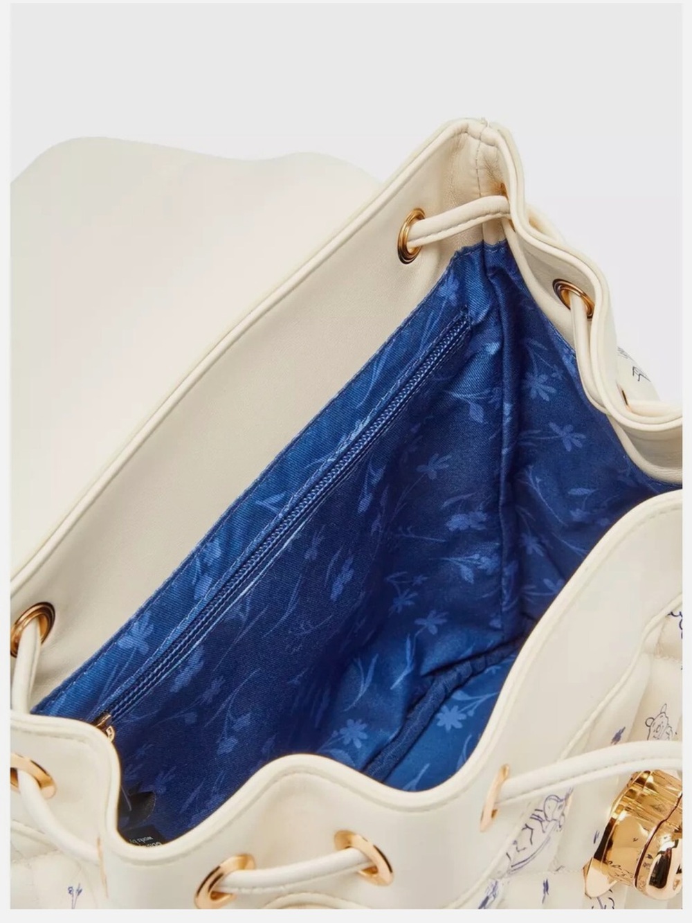Disney Winnie the Pooh Toile Quilted Drawstring Backpack - Picture 4 of 9